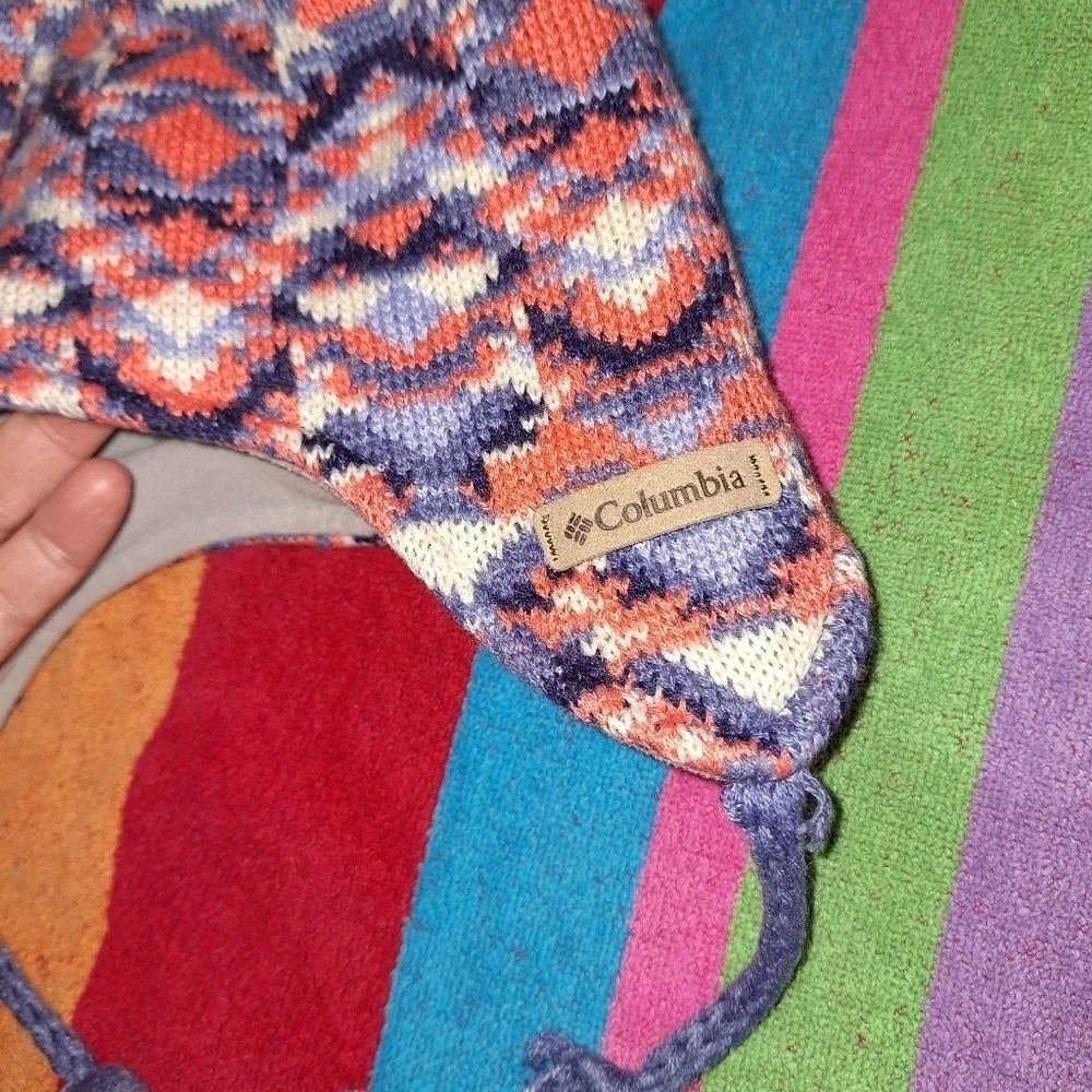 Columbia Pink Blue Stocking Cap One Size